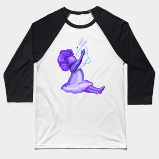 Little Girl and Her Pet Rabbit Baseball T-Shirt